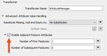 Enabling Adjacent Feature Attributes